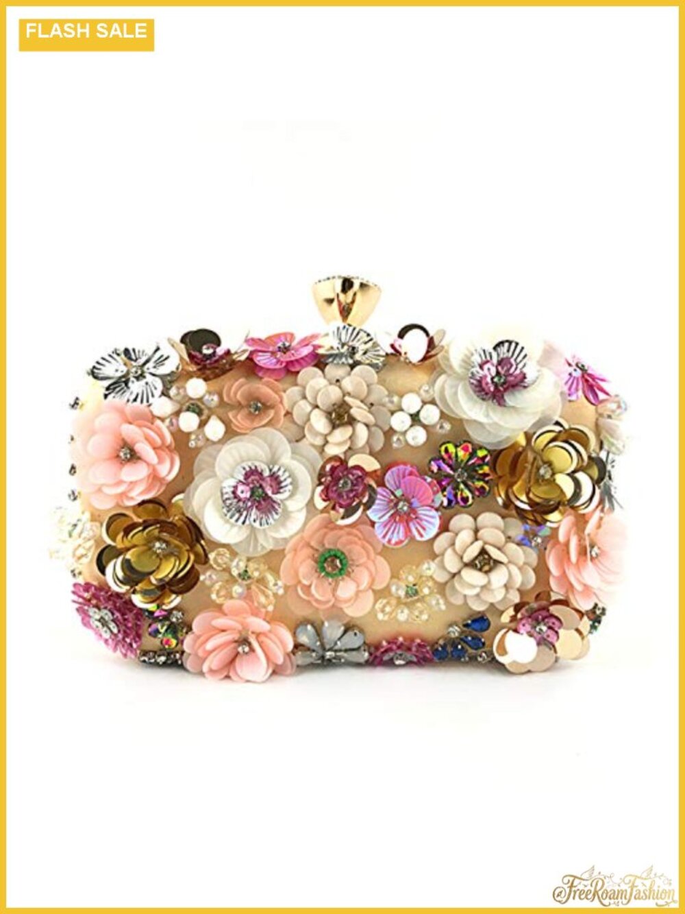 Evening Bag Embellished Clutch with Chain Strap